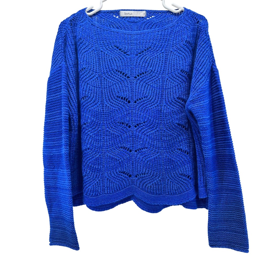 Skovhuus‎ Sweater Size S Wool Alpaca Blend Boat Neck Long Sleeve Textured